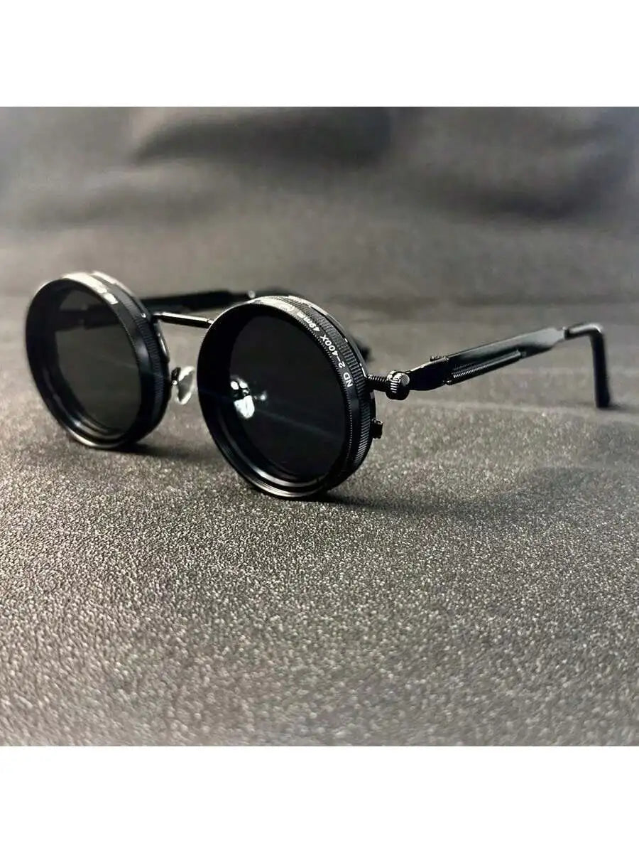 Steampunk Sunglasses with Round Polarized UV400 Lenses