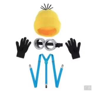 Yellow Costume Accessory Set with Beanie, Goggles and Gloves