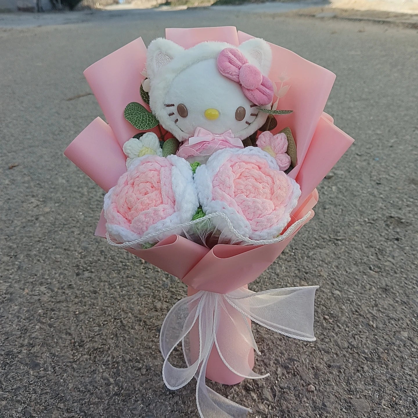 Plush Flower Bouquet with Soft Plush Roses for Gifts and Home Decor