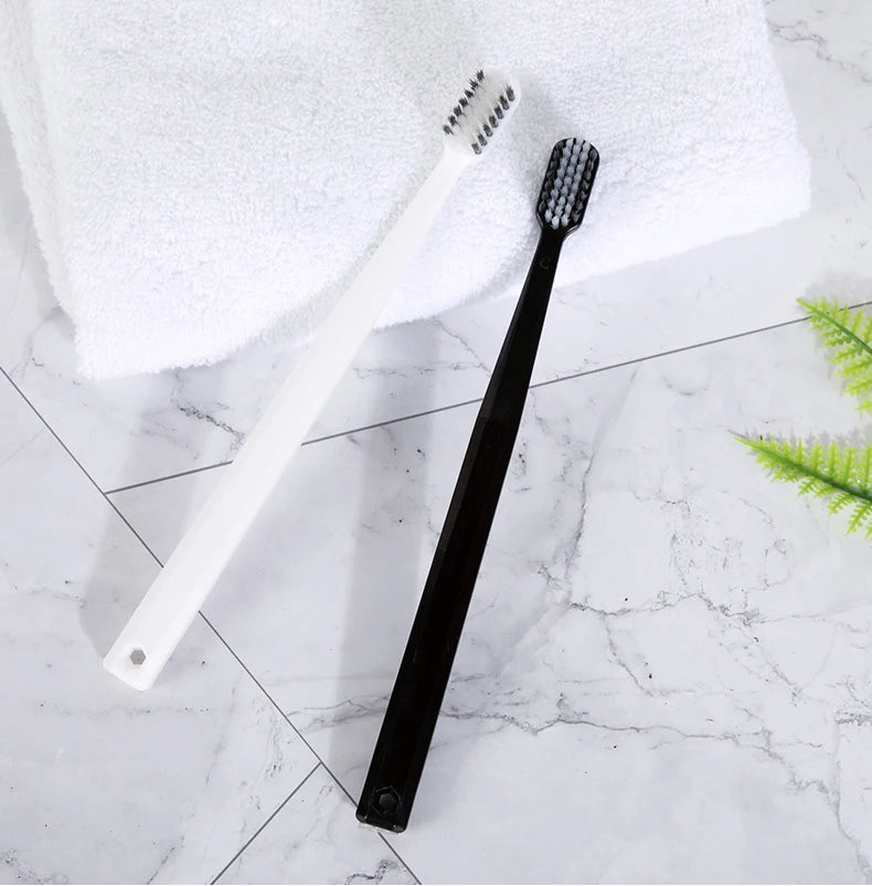 Soft Bristle Toothbrush Set 10 Pack Bamboo Charcoal for Adults