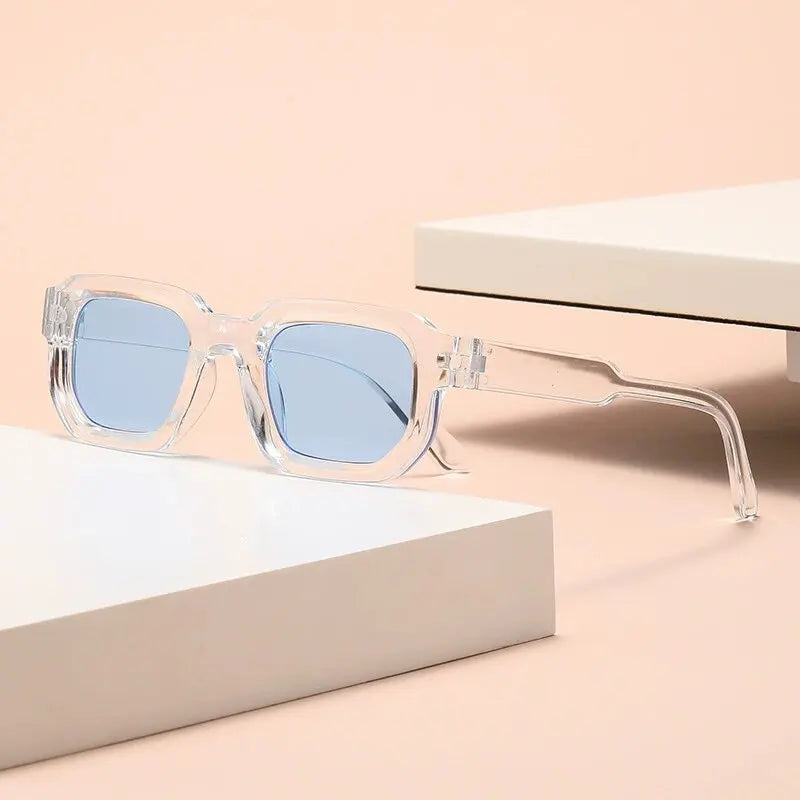 Retro Sunglasses with UV400 Protection Rectangular Frame