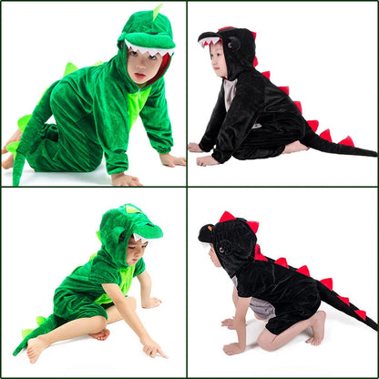 Kids Dinosaur Costume with Green Jumpsuit for Parties