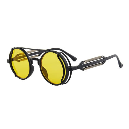 Retro Round Steampunk Mirror Sunglasses – Vintage Gothic Fashion Eyewear