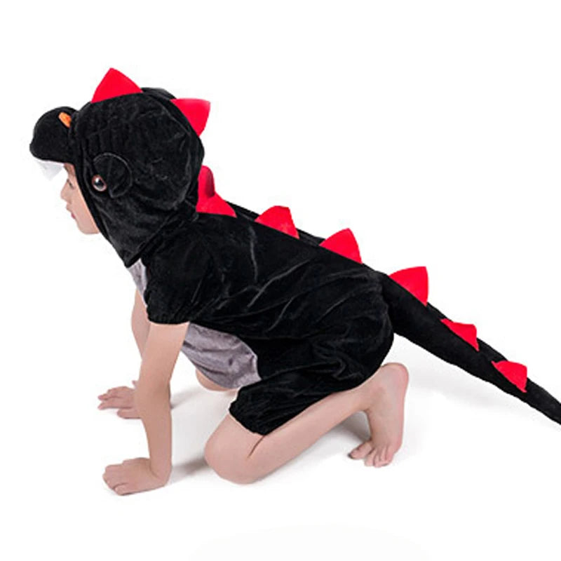 Kids Dinosaur Costume with Green Jumpsuit for Parties
