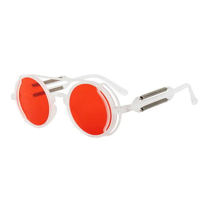 Retro Round Steampunk Mirror Sunglasses – Vintage Gothic Fashion Eyewear