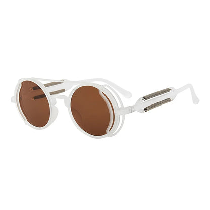 Retro Round Steampunk Mirror Sunglasses – Vintage Gothic Fashion Eyewear
