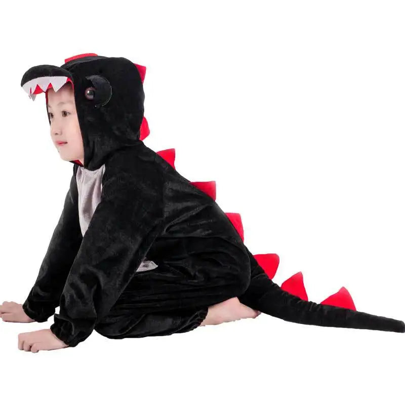 Kids Dinosaur Costume with Green Jumpsuit for Parties