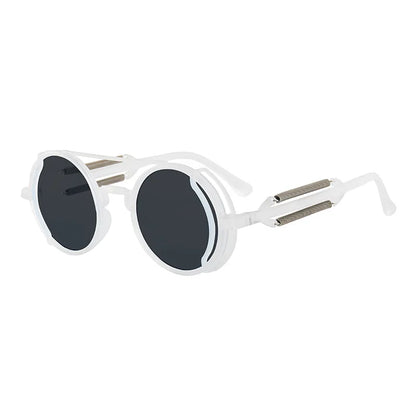 Retro Round Steampunk Mirror Sunglasses – Vintage Gothic Fashion Eyewear