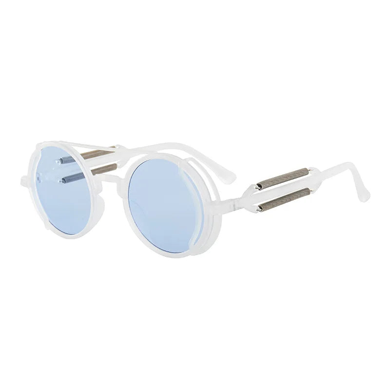Retro Round Steampunk Mirror Sunglasses – Vintage Gothic Fashion Eyewear