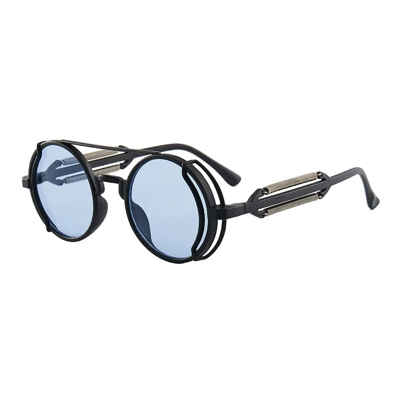 Retro Round Steampunk Mirror Sunglasses – Vintage Gothic Fashion Eyewear