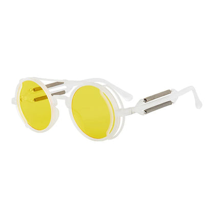 Retro Round Steampunk Mirror Sunglasses – Vintage Gothic Fashion Eyewear