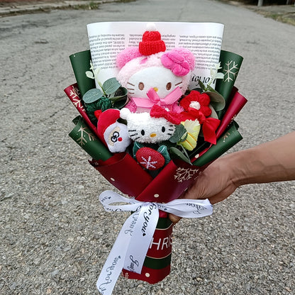 Plush Flower Bouquet with Soft Plush Roses for Gifts and Home Decor