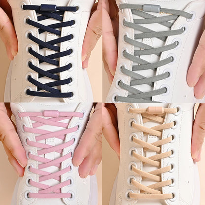 Elastic No Tie Shoelaces with Metal Lock for Kids & Adults