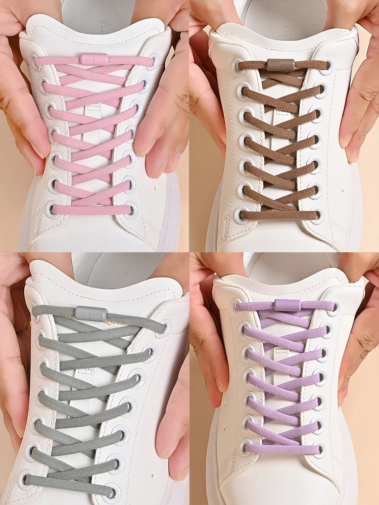 Elastic No Tie Shoelaces with Metal Lock for Kids & Adults