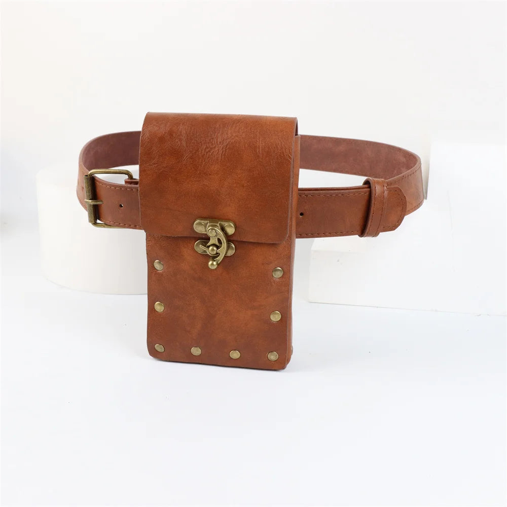 Medieval Cosplay Belt Set with Waist Pouch for Renaissance Costume