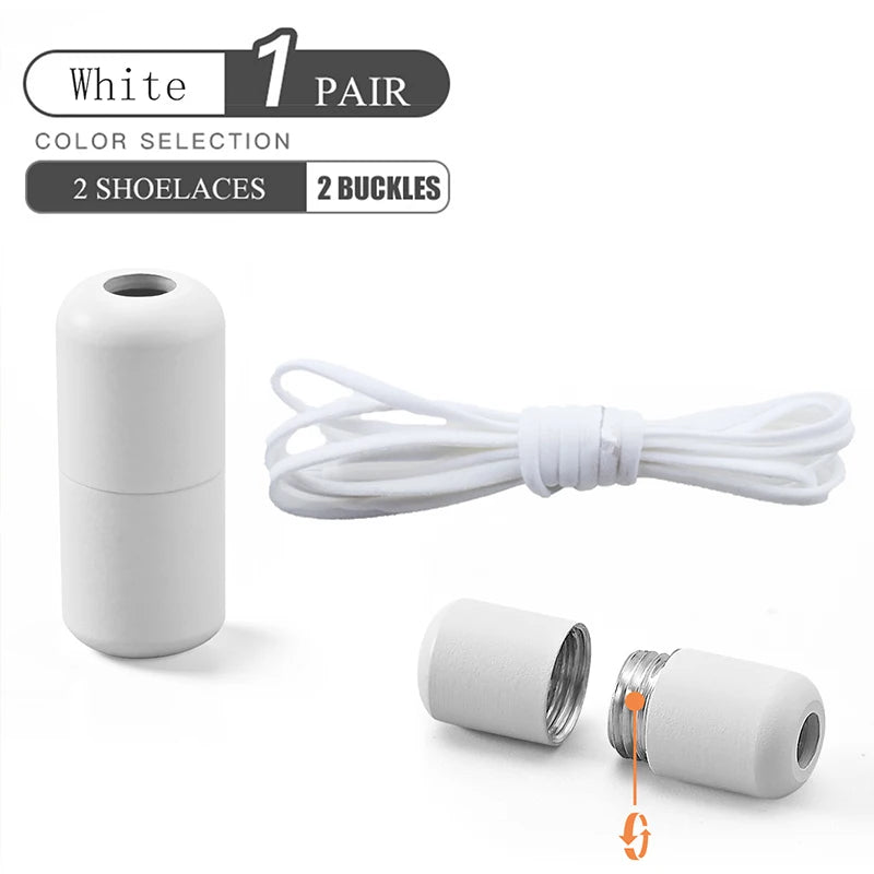 Elastic No Tie Shoelaces with Metal Lock for Kids & Adults