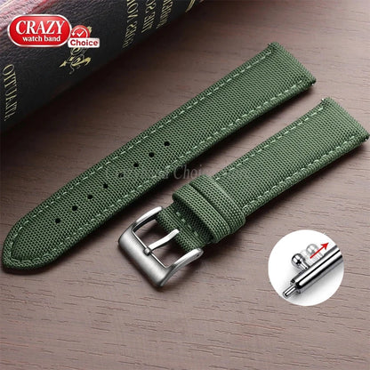 Nylon Watch Strap Waterproof Quick Release Band 20mm & 22mm