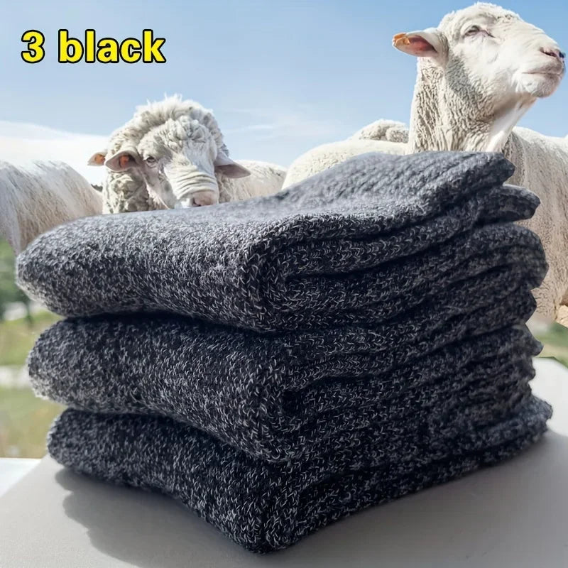 Men's Warm Socks Thick Thermal Crew Socks for Winter