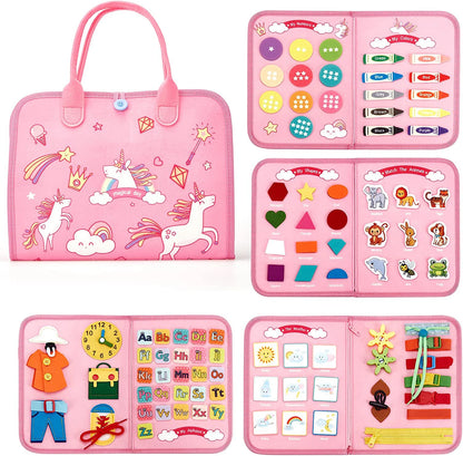 Montessori Busy Board Sensory Activity Toy for Toddlers 45 x 28 cm