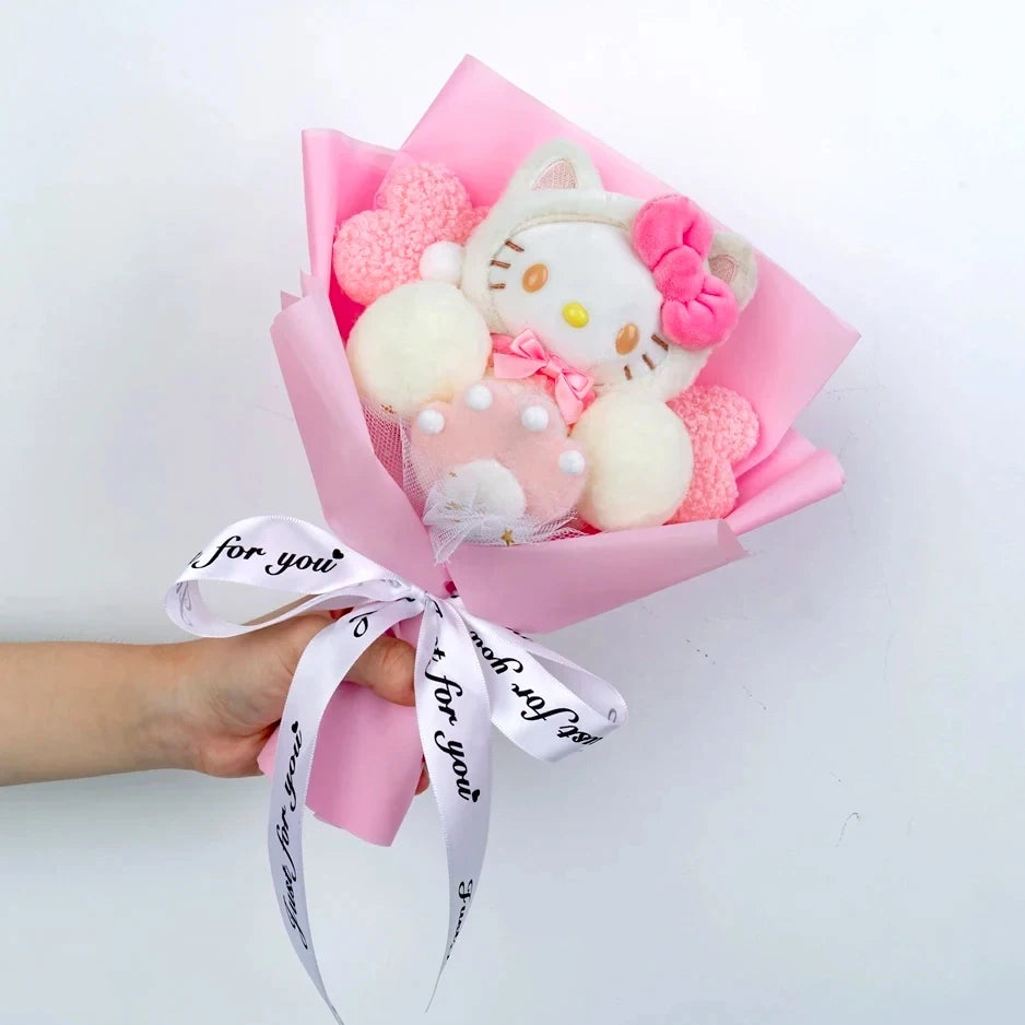 Plush Flower Bouquet with Soft Plush Roses for Gifts and Home Decor