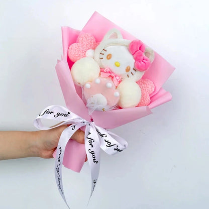 Plush Flower Bouquet with Soft Plush Roses for Gifts and Home Decor