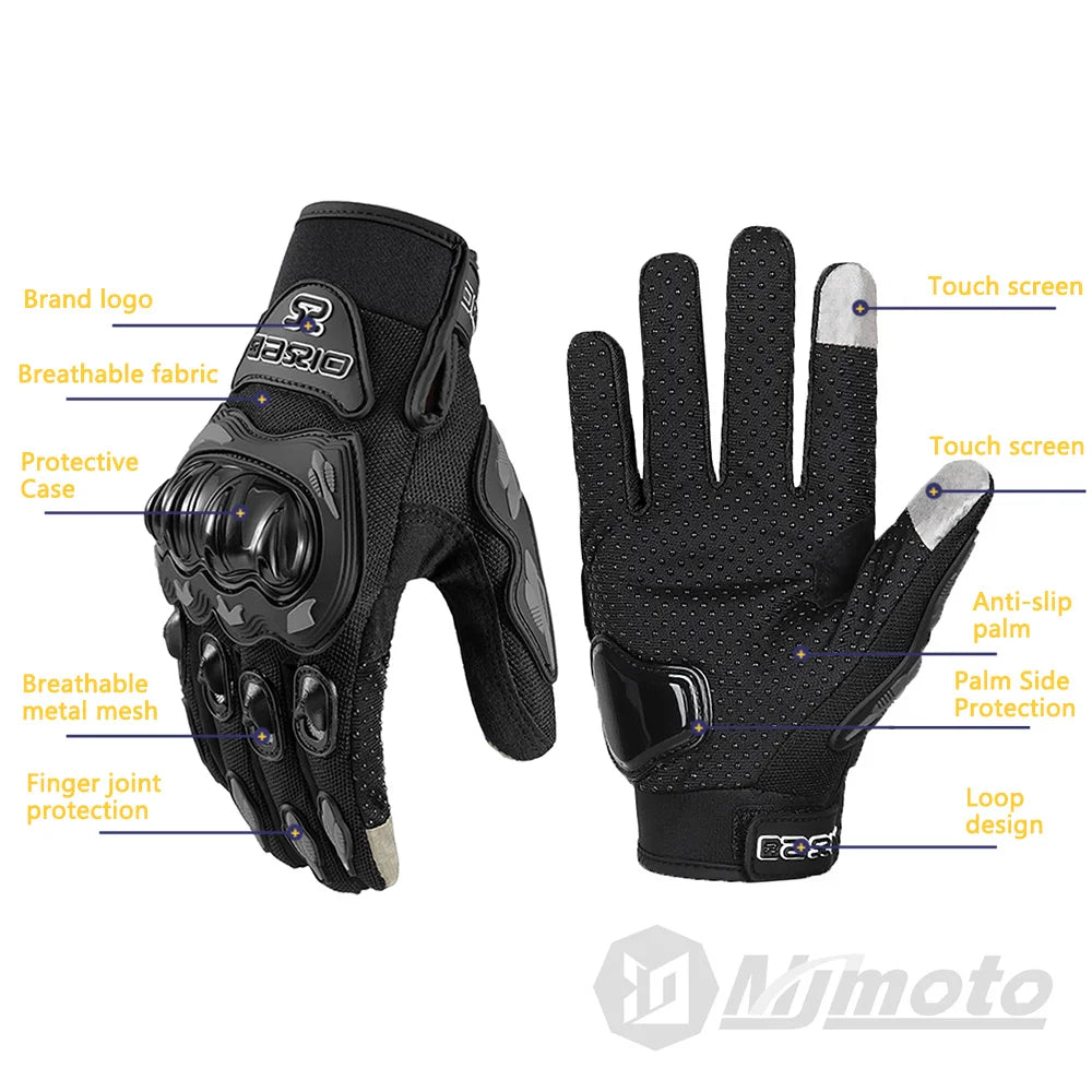 Motorcycle Gloves with Touch Screen & Hard Knuckle Protection