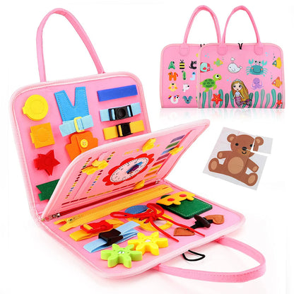 Montessori Busy Board Sensory Activity Toy for Toddlers 45 x 28 cm