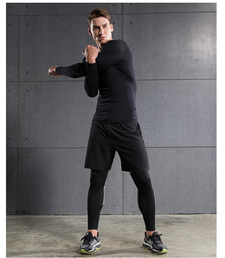 Men's Compression Shirt Long Sleeve Quick Dry Gym Top