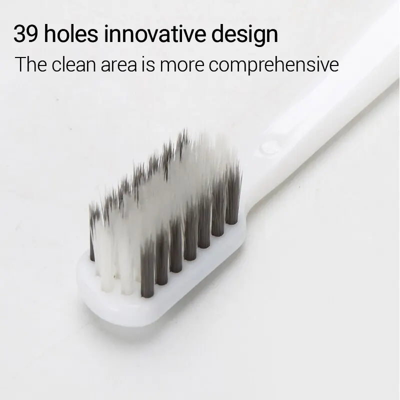 Soft Bristle Toothbrush Set 10 Pack Bamboo Charcoal for Adults