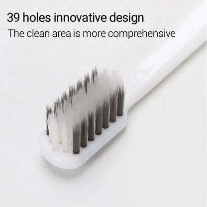 Soft Bristle Toothbrush Set 10 Pack Bamboo Charcoal for Adults