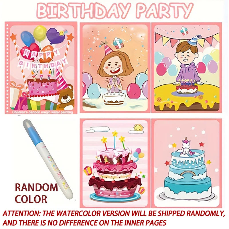 Magic Water Drawing Book Reusable Mess-Free Coloring Book for Kids