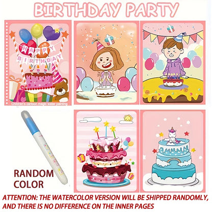 Magic Water Drawing Book Reusable Mess-Free Coloring Book for Kids