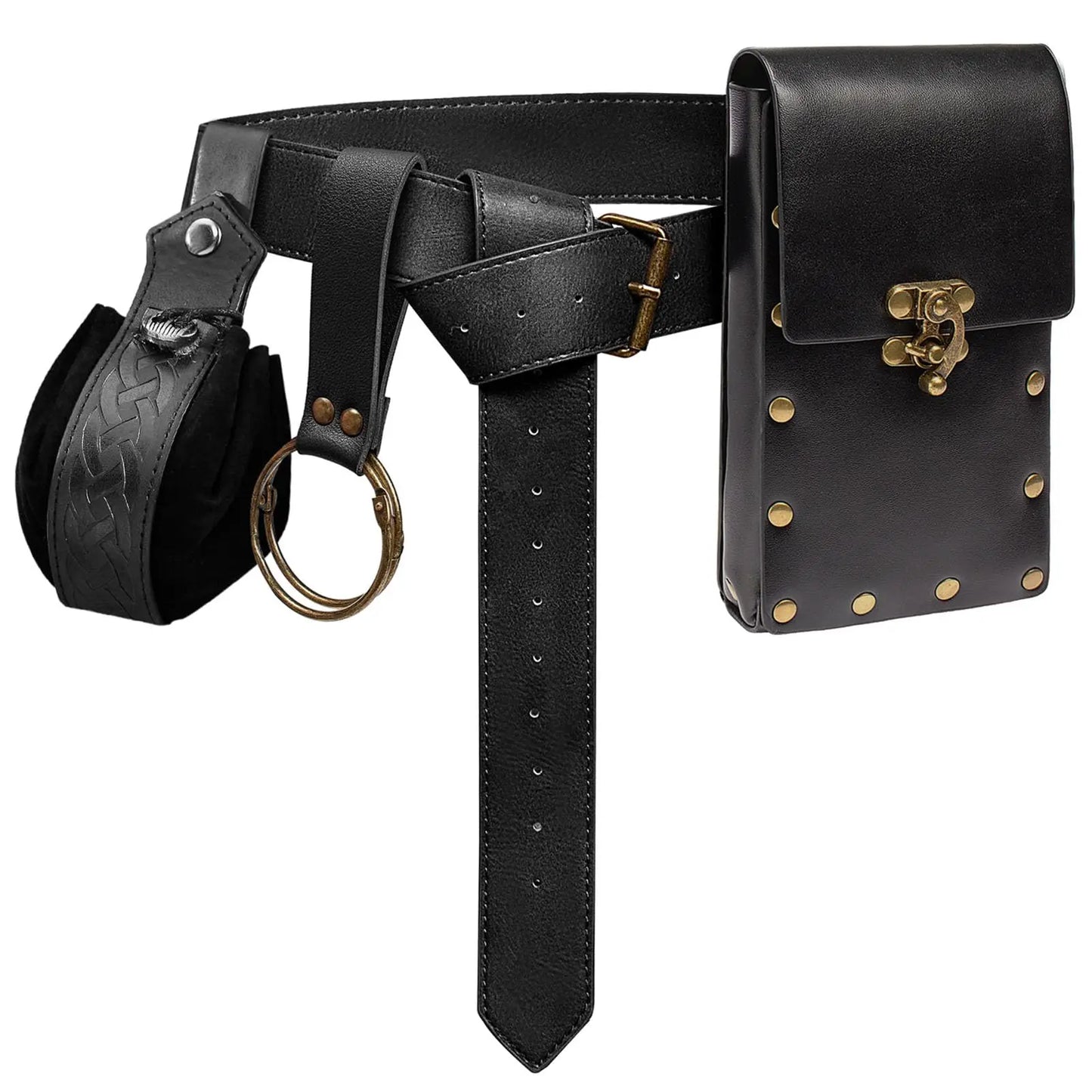 Medieval Cosplay Belt Set with Waist Pouch for Renaissance Costume