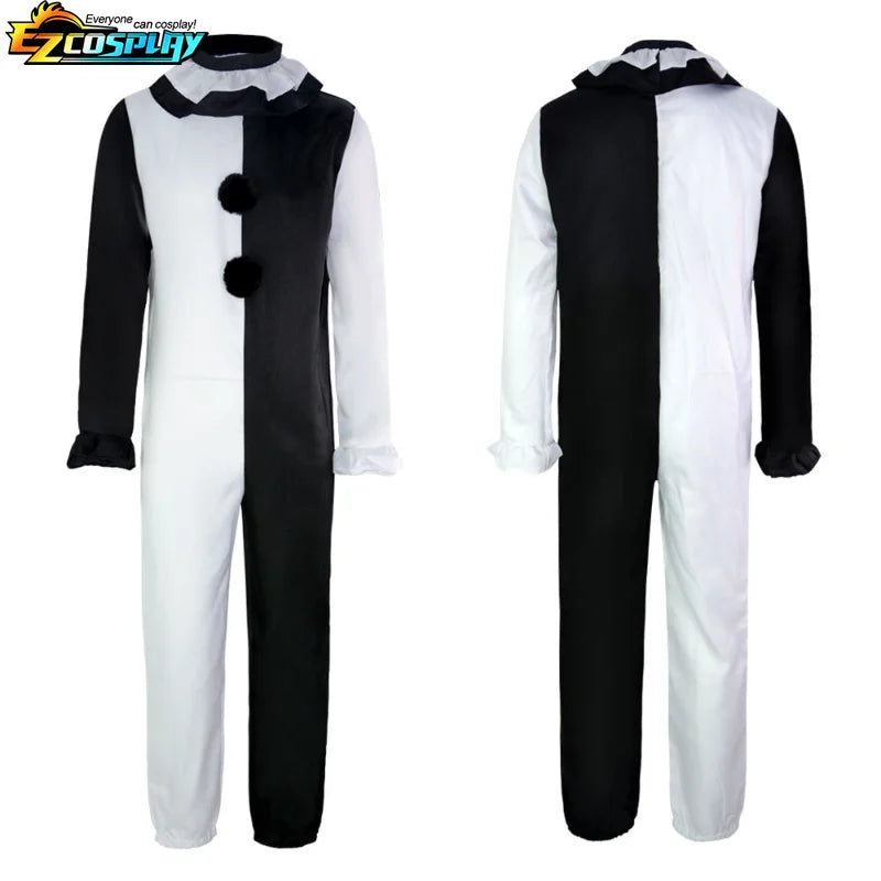 Horror Clown Costume with Optional Latex Mask for Adults