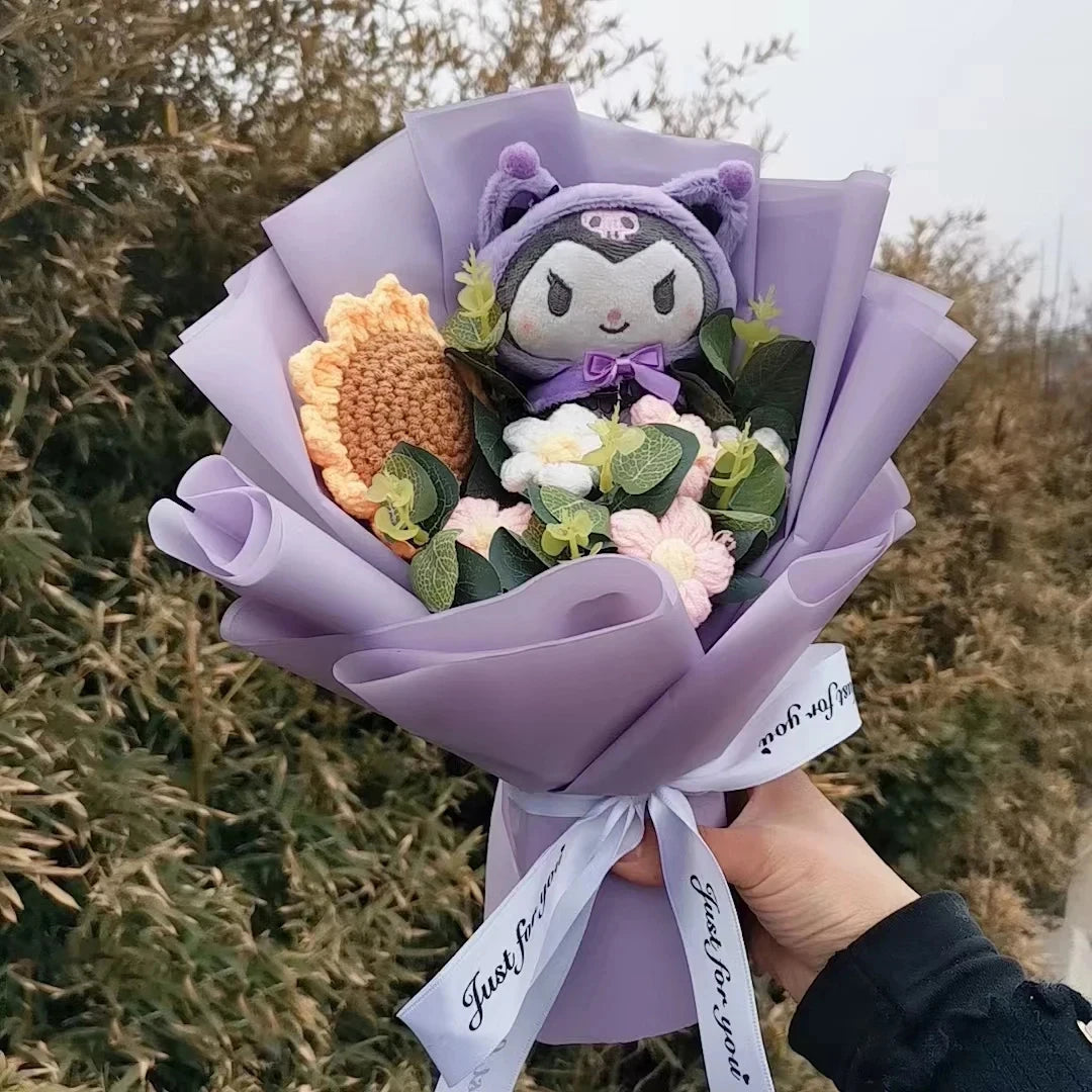 Plush Flower Bouquet with Soft Plush Roses for Gifts and Home Decor