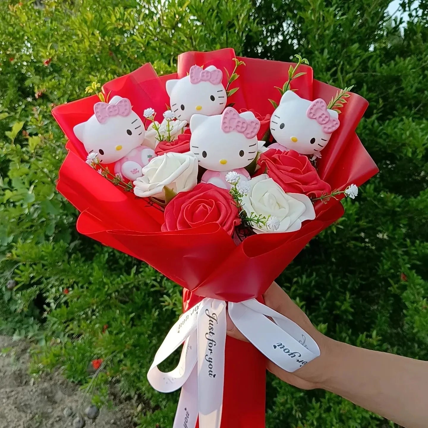 Plush Flower Bouquet with Soft Plush Roses for Gifts and Home Decor