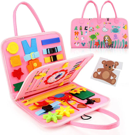 Montessori Busy Board Sensory Activity Toy for Toddlers 45 x 28 cm