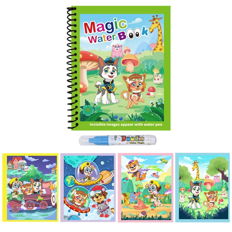 Magic Water Drawing Book Reusable Mess Free Coloring Book for Kids