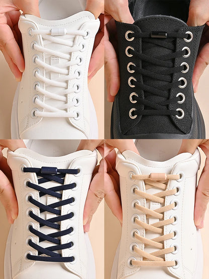Elastic No Tie Shoelaces with Metal Lock for Kids & Adults