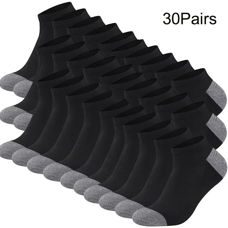 Men's Low Cut Socks Breathable Color Block Ankle Socks