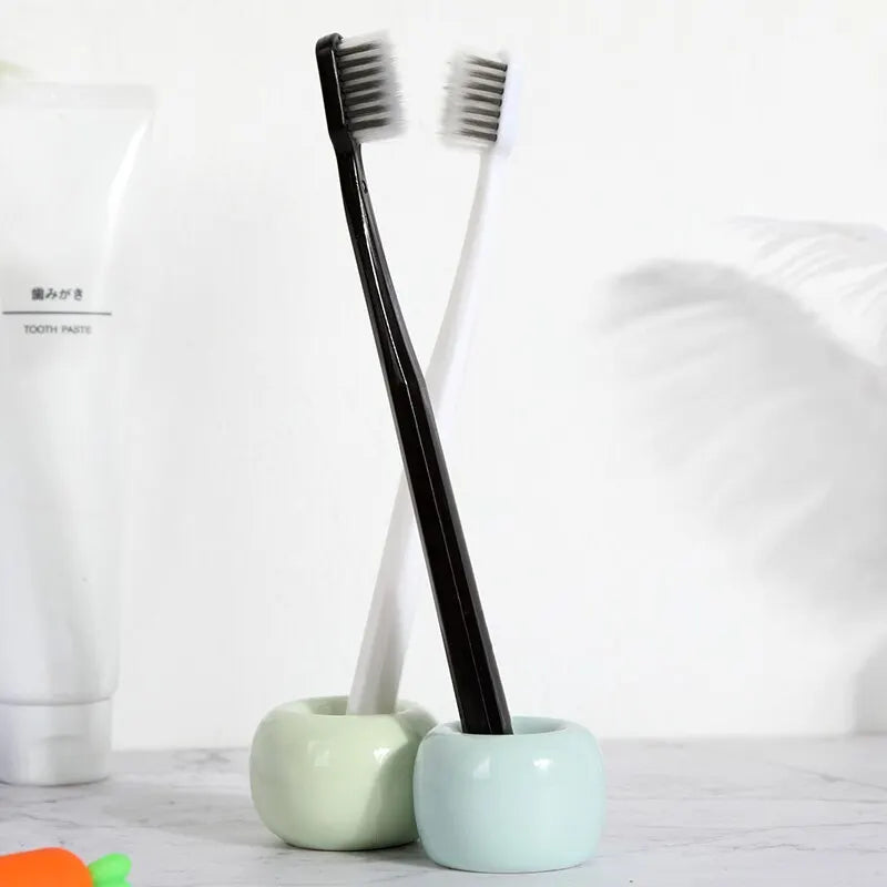 Soft Bristle Toothbrush Set 10 Pack Bamboo Charcoal for Adults