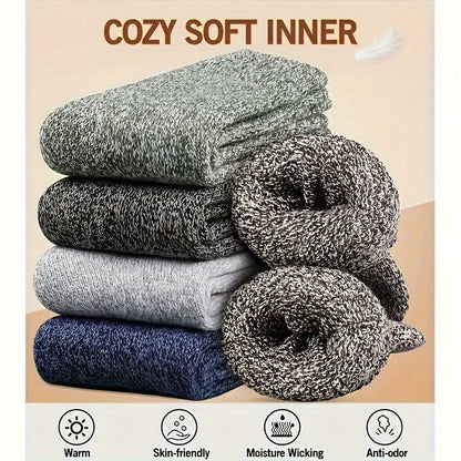 Men's Warm Socks Thick Thermal Crew Socks for Winter