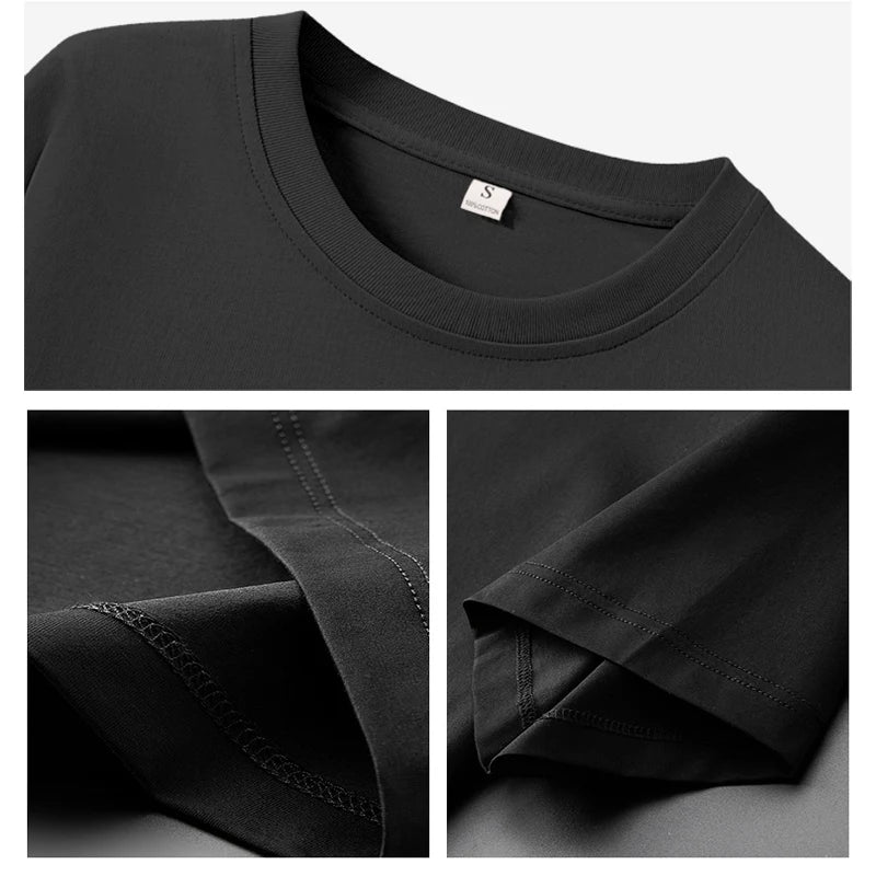 Cotton T-Shirt 220G Short Sleeve Crew Neck Casual Tee