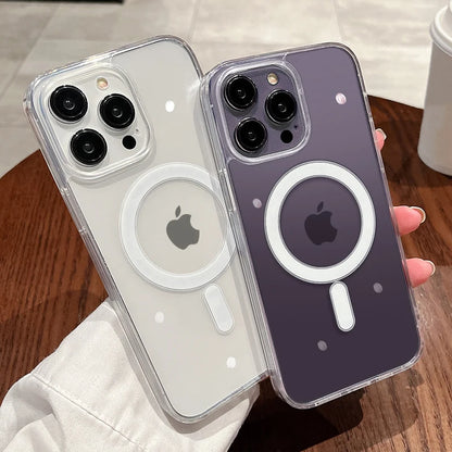 Magnetic Transparent Phone Case with Wireless Charging Support