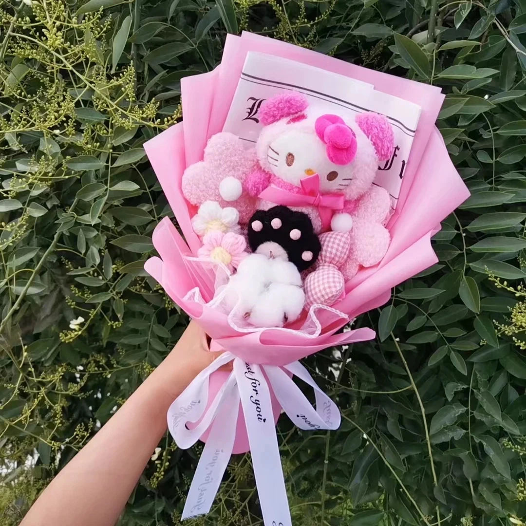 Plush Flower Bouquet with Soft Plush Roses for Gifts and Home Decor