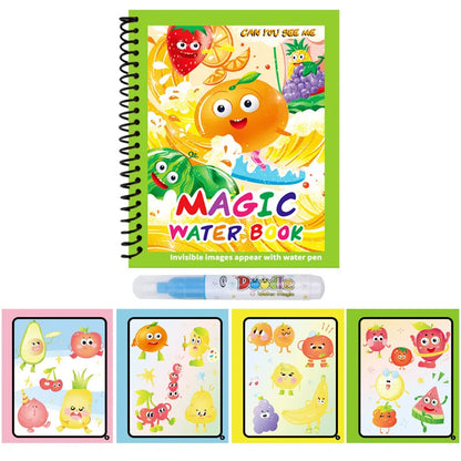 Magic Water Drawing Book Reusable Mess Free Coloring Book for Kids