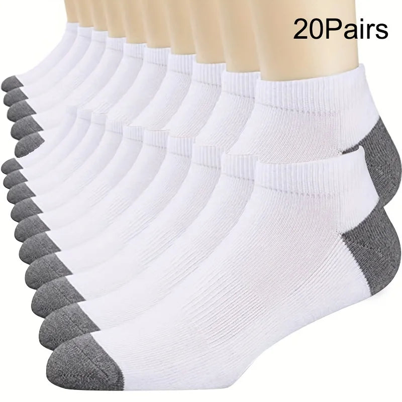 Men's Low Cut Socks Breathable Color Block Ankle Socks