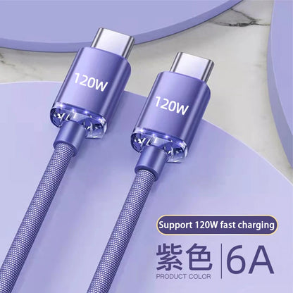 USB-C to USB-C Fast Charging Cable 120W Braided Data Sync Cord