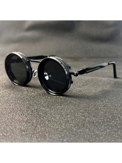 Steampunk Sunglasses with Round Polarized UV400 Lenses