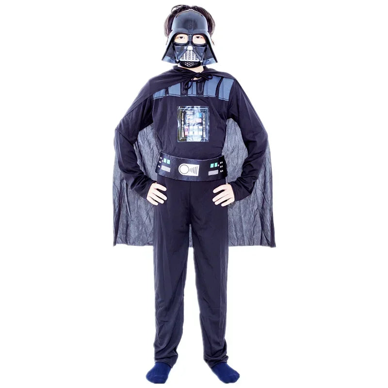 Kids Superhero Costume with Cape Mask and Jumpsuit for Halloween